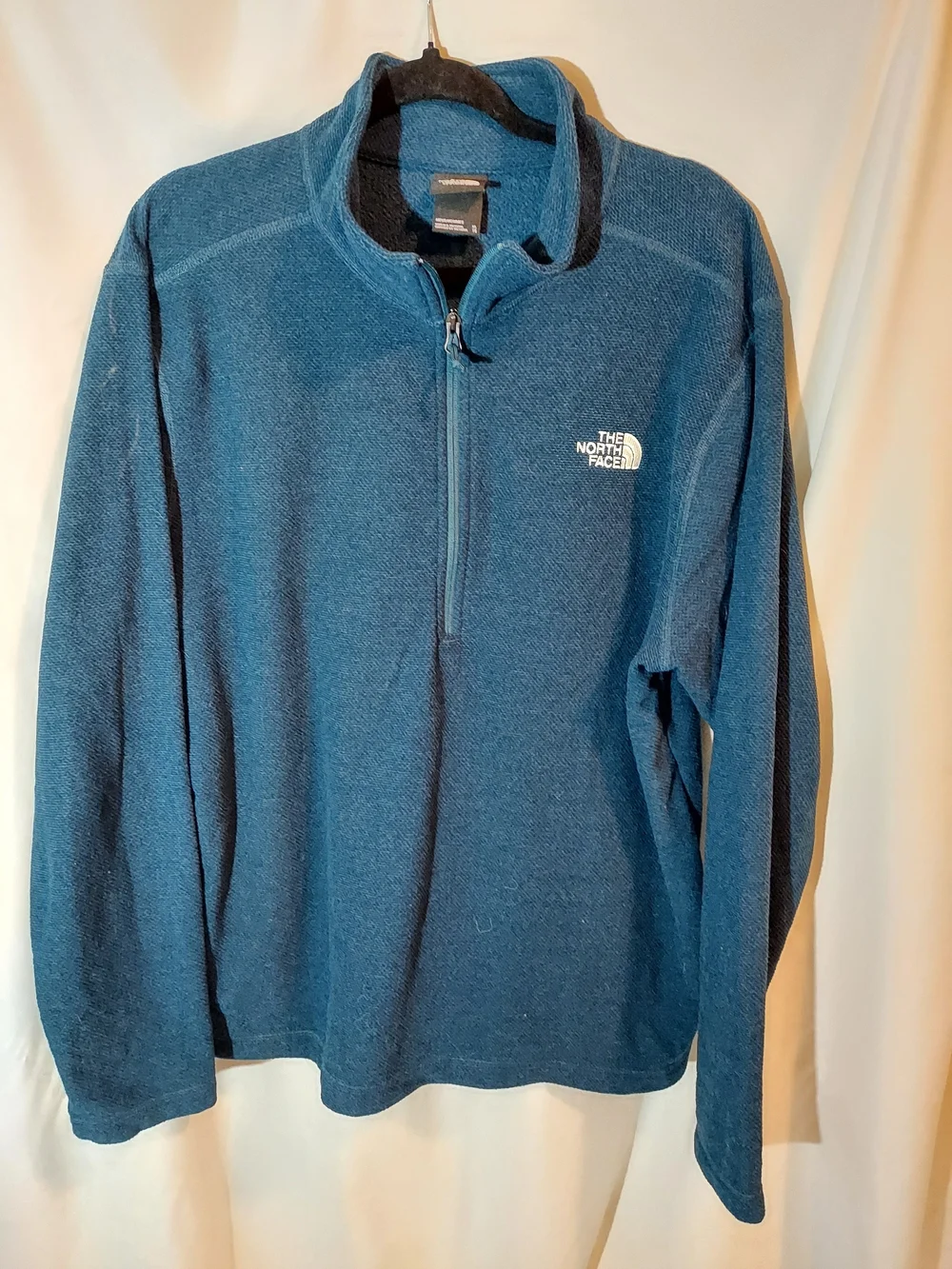 The North Face Men's Textured Cap Rock Quarter-Zip Fleece Pullover Blue XL